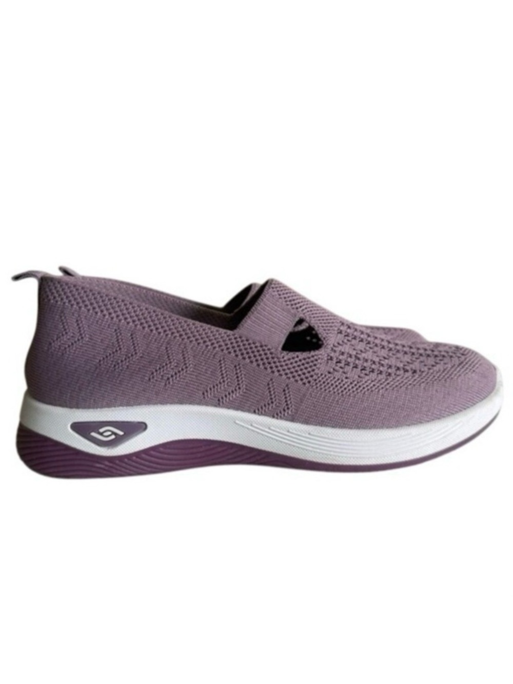 Purple Knit Orthopedic Walking Shoes Arch Support Comfort Slip On Sneaker 7.5